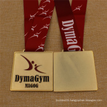 Custom Top Quality Gold Gymnastics Medal with Sublimation Lanyard